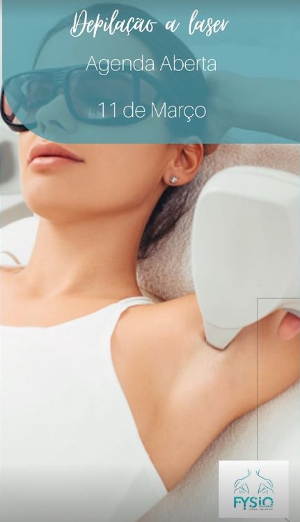 Cartaz da campanha de depilação a laser da Clínica Fysio